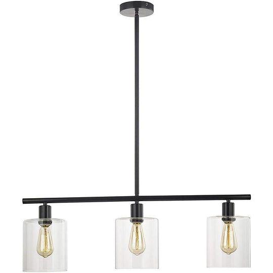 3-Lantern Vintage Metal Glass LED Pendant Light