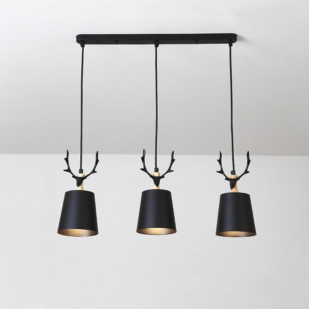 3 Light Antler Design LED Country Chandelier Hanging Ceiling Light
