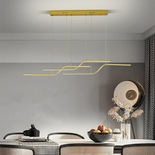 Linear Curved Minimalist LED Modern Chandelier