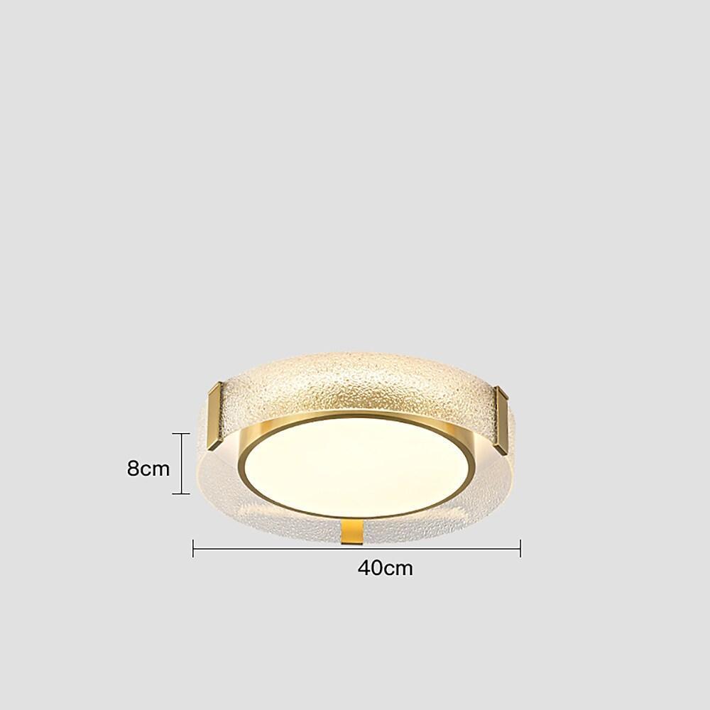 Circular Glass Copper LED Nordic Flush Mount Ceiling Light