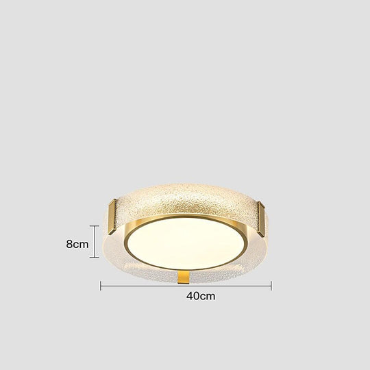 Circular Glass Copper LED Nordic Flush Mount Ceiling Light