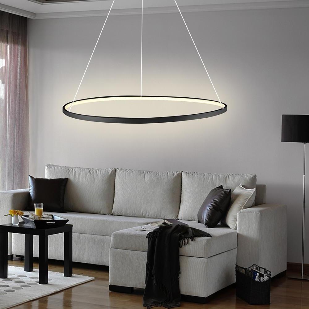 Round Geometric 30 W Single-Ring Integrated LED Pendant – Modern & Dimmable