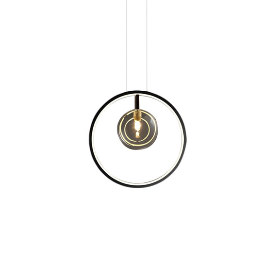 Bubi Black Pendant Light Glass Bubbles LED for Dining Room