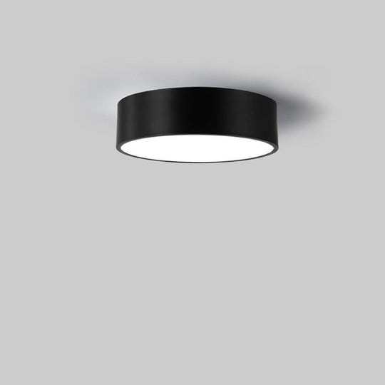Thick Cylindrical LED Black Modern Ceiling Lights – Flush Mount Fixture