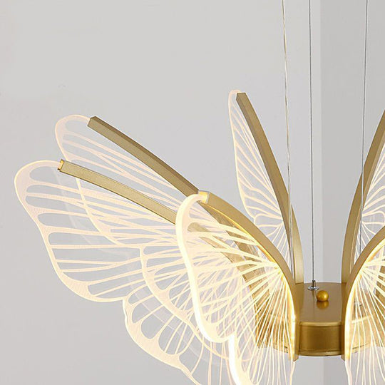 Butterflies LED Dimmable with Remote Control Modern Chandelier
