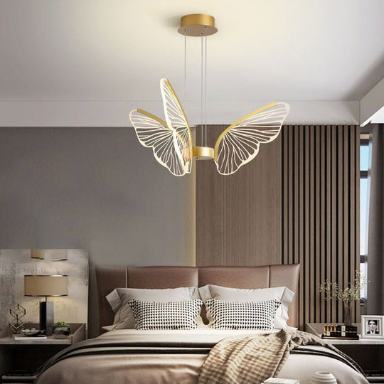 Butterflies LED Dimmable with Remote Control Modern Chandelier