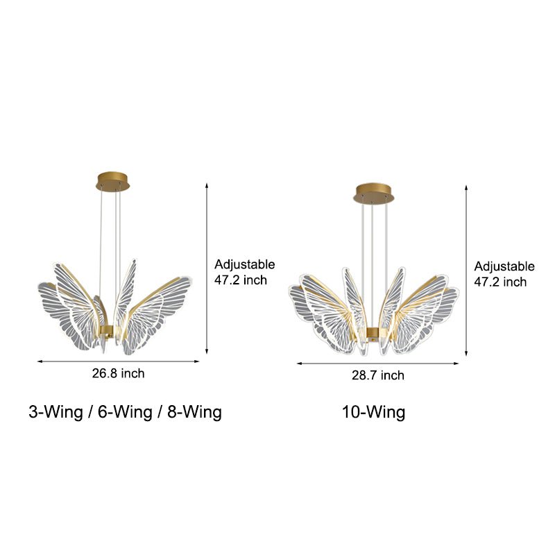 Butterflies LED Dimmable with Remote Control Modern Chandelier