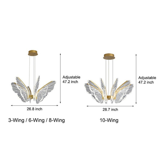 Butterflies LED Dimmable with Remote Control Modern Chandelier