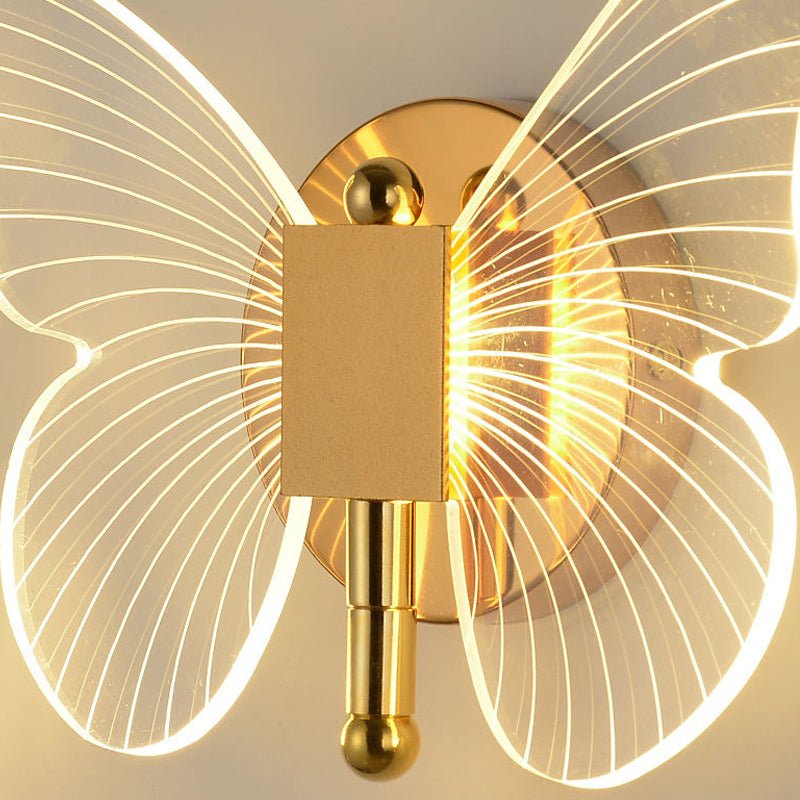Butterflies Luxury Creative Three Step Dimming LED Wall Light
