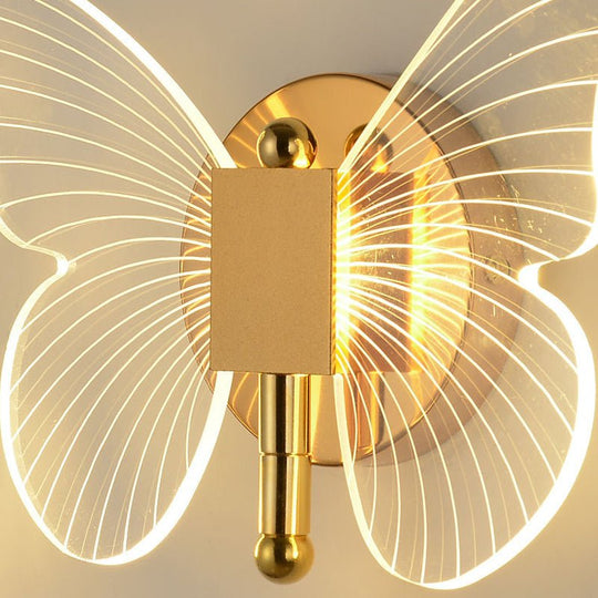 Butterflies Luxury Creative Three Step Dimming LED Wall Light