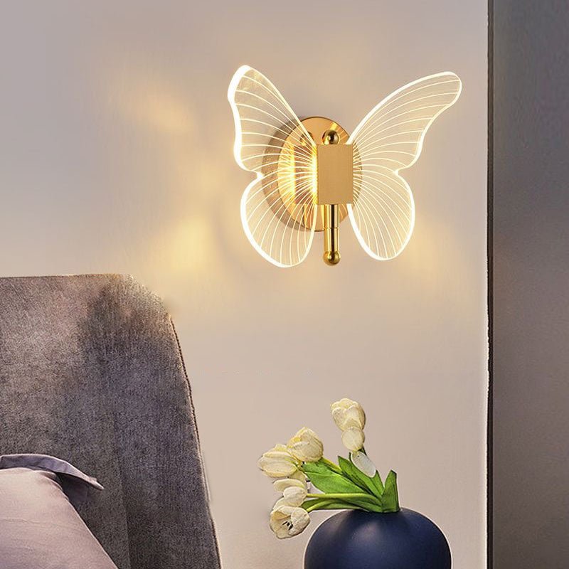 Butterflies Luxury Creative Three Step Dimming LED Wall Light