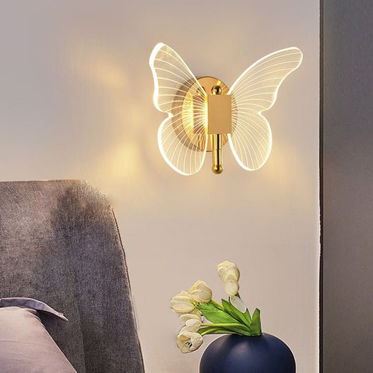 Butterflies Luxury Creative Three Step Dimming LED Wall Light