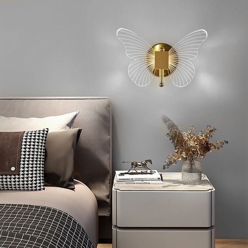 Butterflies Luxury Creative Three Step Dimming LED Wall Light