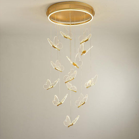 Butterfly Shapes – Acrylic Metal LED Pendant Chandelier for Living Rooms and High Ceilings