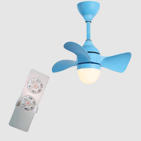 Dimmable Nordic Flush Mount LED Ceiling Fan with Remote Control