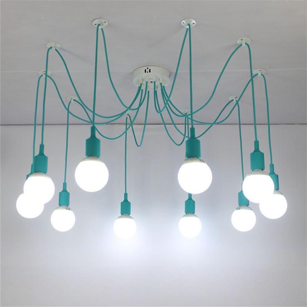 Cluster Spider Pendant Lighting 10 Heads DIY Adjustable Ceiling Light