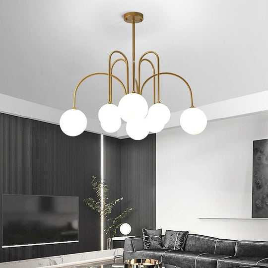 Sputnik Multi-Light Gold/Black Glass Globe LED Chandelier – 6 or 8 Lights