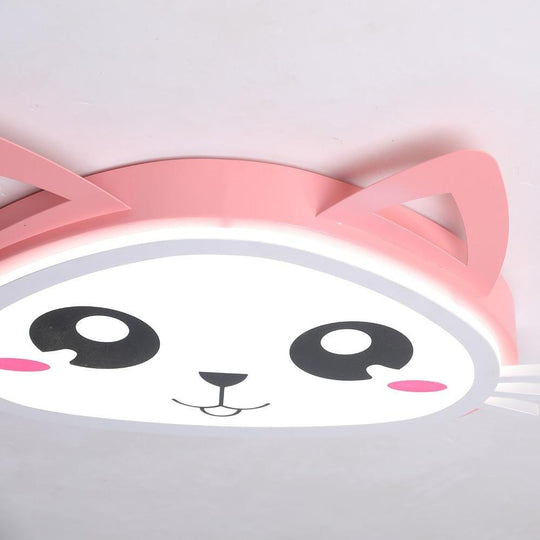 Kitten Bedroom Flush Mount LED Kids Ceiling Light
