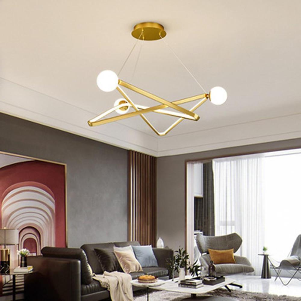 Geometric Design LED Modern Glass Chandelier