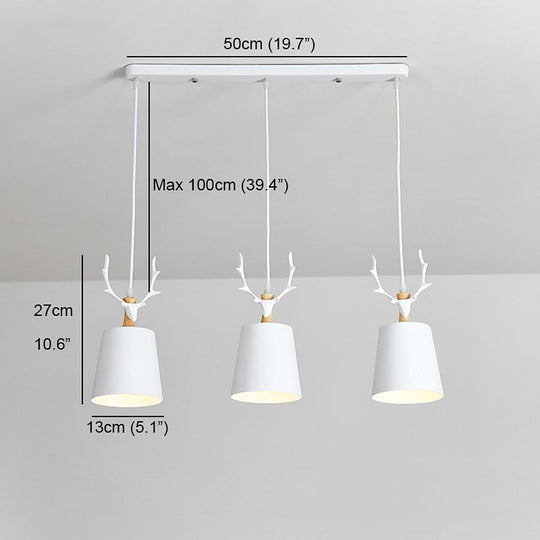 3 Light Antler Design LED Country Chandelier Hanging Ceiling Light