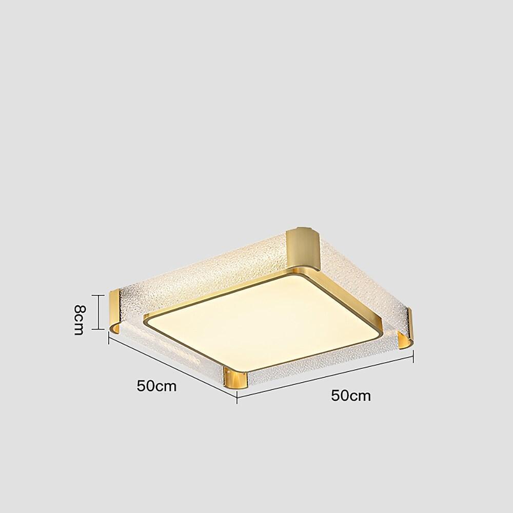Circular Glass Copper LED Nordic Flush Mount Ceiling Light