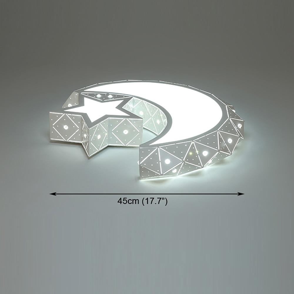 Moon and Star Shaped LED Flush Mount Ceiling Light – Modern Children’s Room Fixture