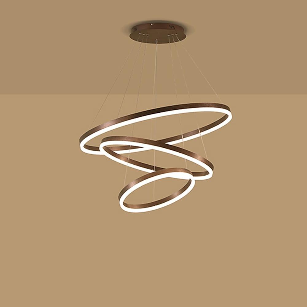 3 Circle Graduated Bedroom Chandeliers Remote Control Ceiling Light