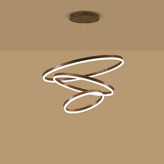 3 Circle Graduated Bedroom Chandeliers Remote Control Ceiling Light