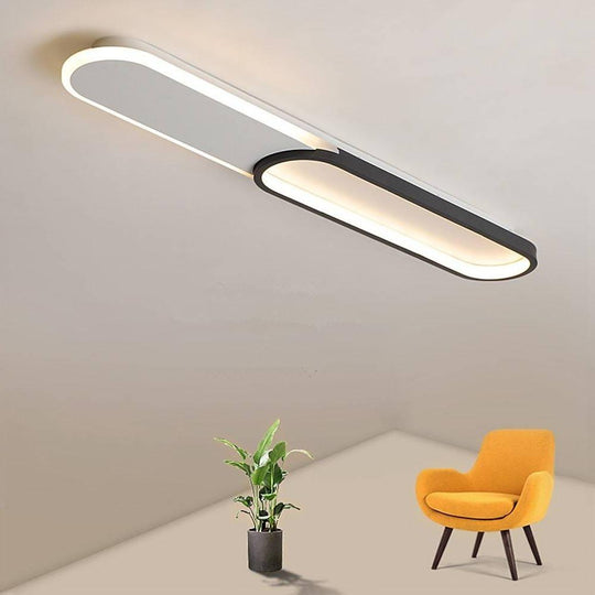 2 Rectangle Minimalist LED Flush Mount Ceiling Light