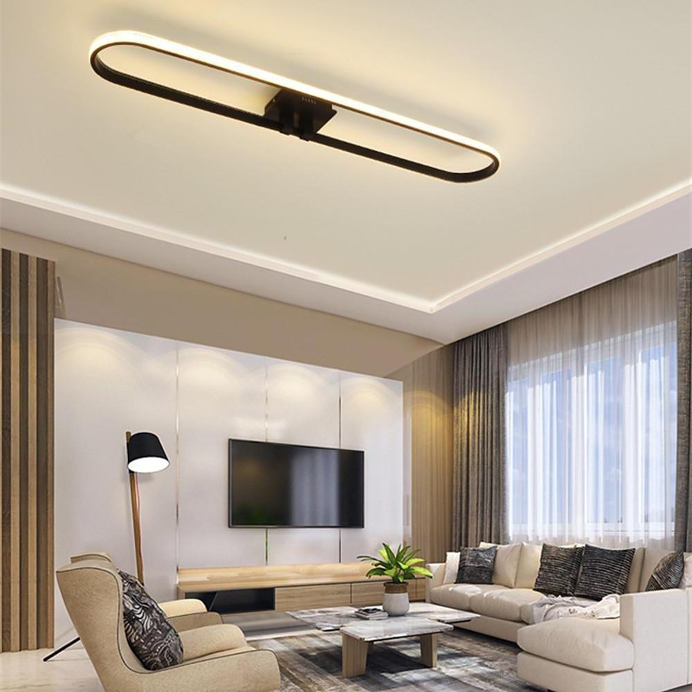 Rounded Rectangle Minimalist LED Flush Mount Ceiling Light