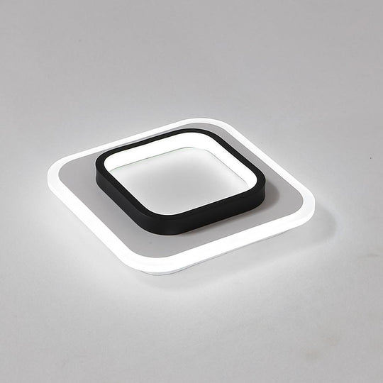 2 Light Square LED Flush Mount Ceiling Light
