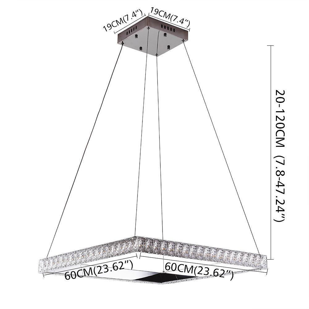 Square Electroplated Crystal – LED Modern Chandelier Pendant Light