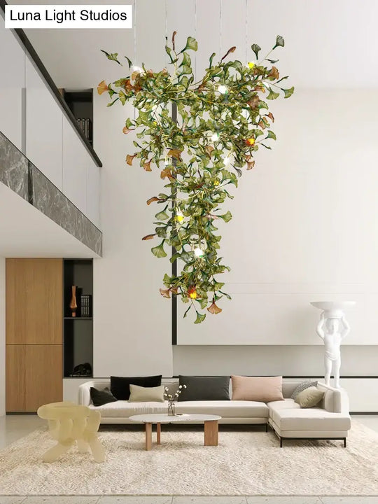 Nordic Glass Leaf Chandelier – Modern Decorative Lighting