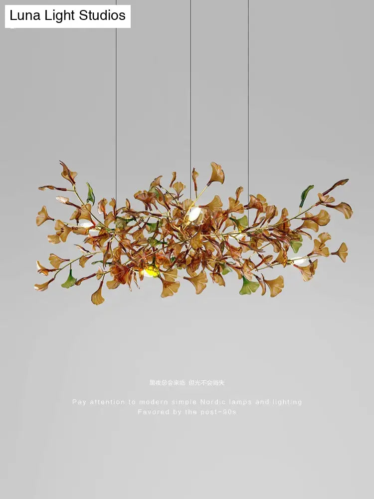 Nordic Glass Leaf Chandelier – Modern Decorative Lighting