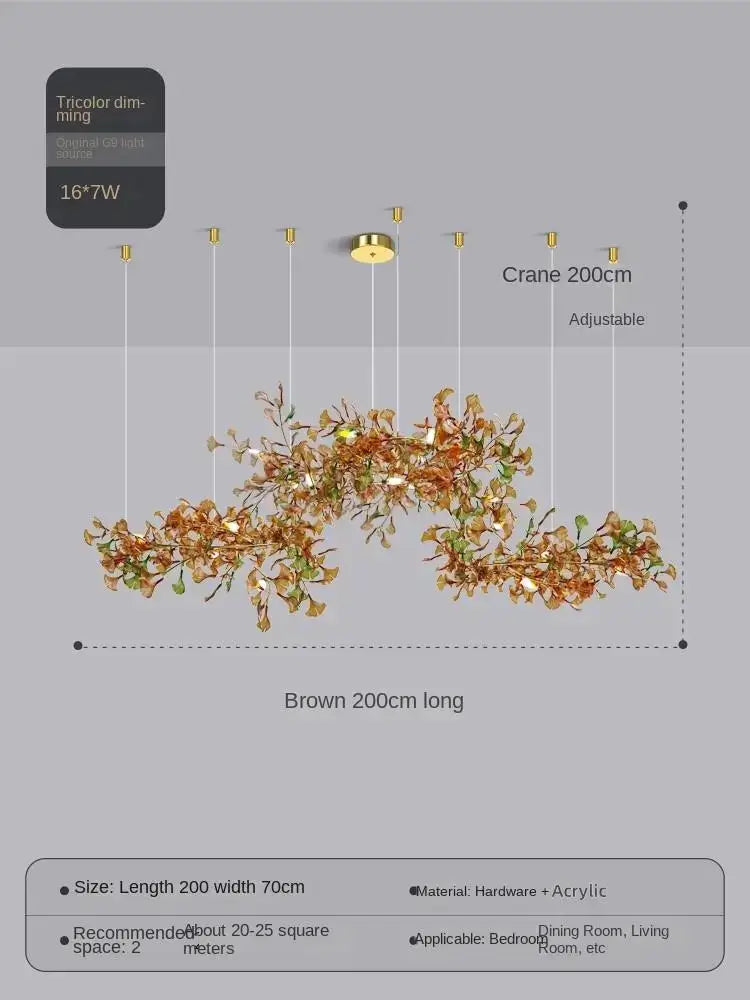 Nordic Glass Leaf Chandelier – Modern Decorative Lighting