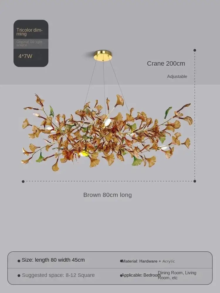 Nordic Glass Leaf Chandelier – Modern Decorative Lighting
