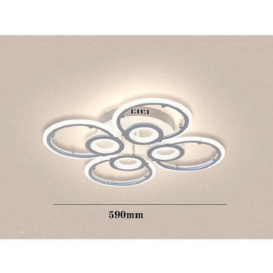 Ring Display Metal Geometric LED Flush Mount Ceiling Light