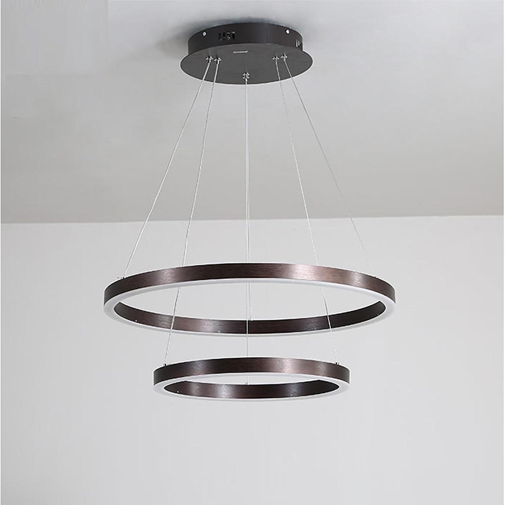 Modern LED Circular Chandelier – Two-Tier Minimalist Pendant Light