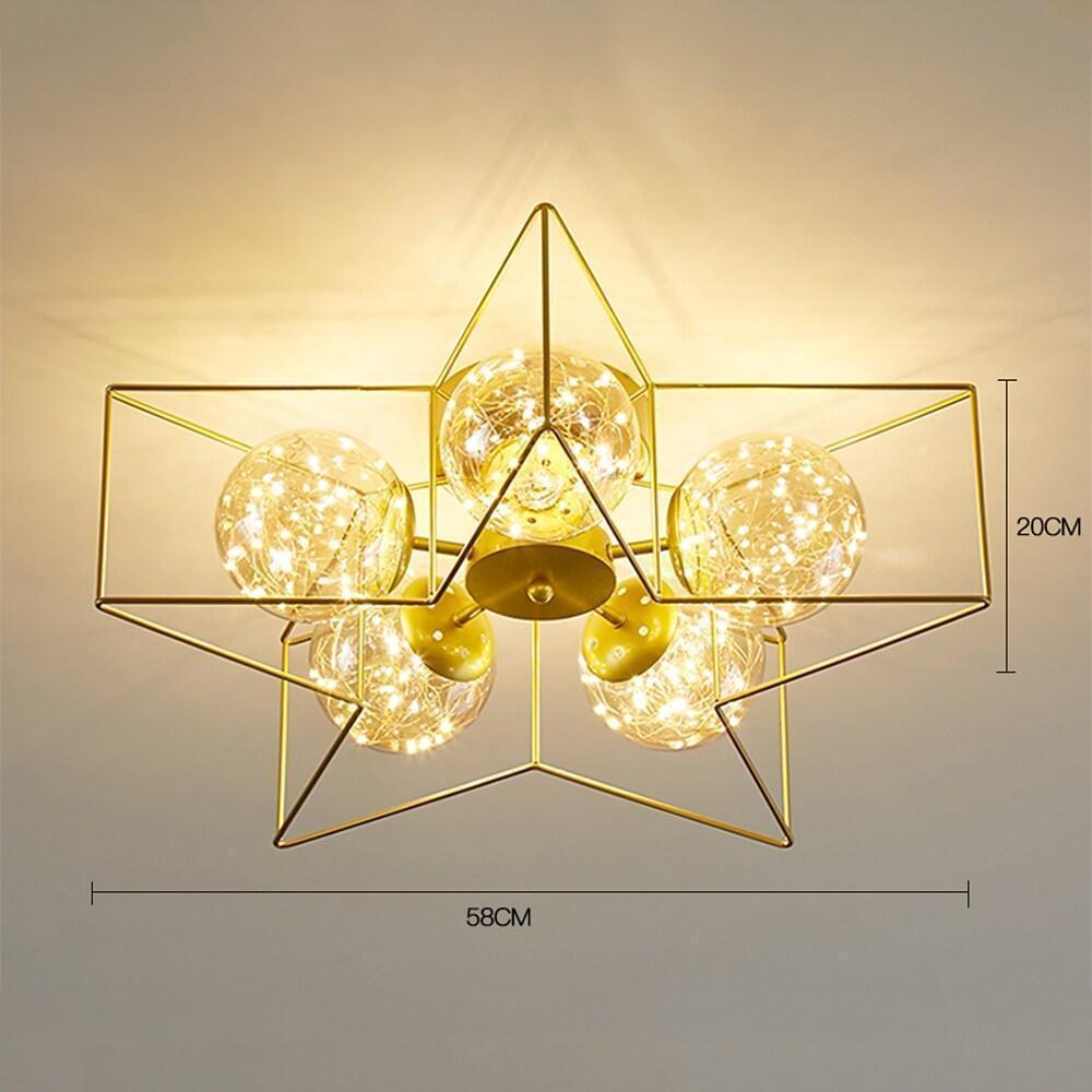 5-Light Five-Pointed Star LED Modern Flush Mount Ceiling Light