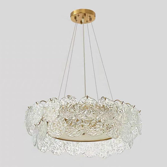 Shell-Inspired Glass and Acrylic LED Chandelier