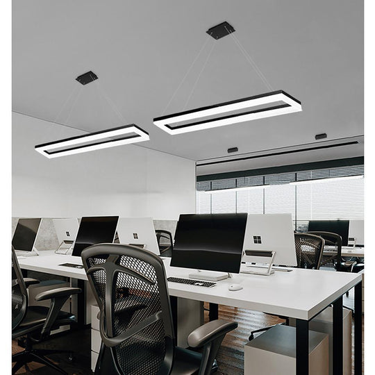 Rectangular LED Modern Home Office Chandelier