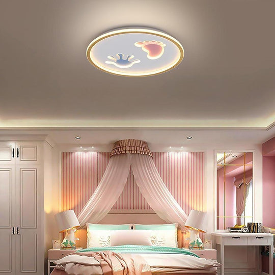 Hand and Foot Print LED Modern Flush Mount Ceiling Light