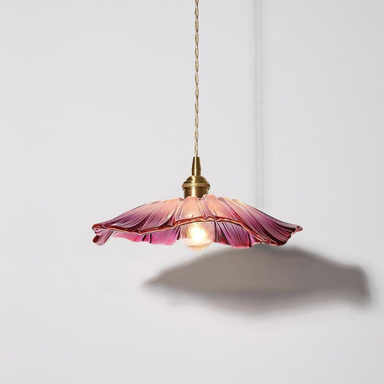 Flower Shape Glass Electroplated LED Nordic Pendant Lighting