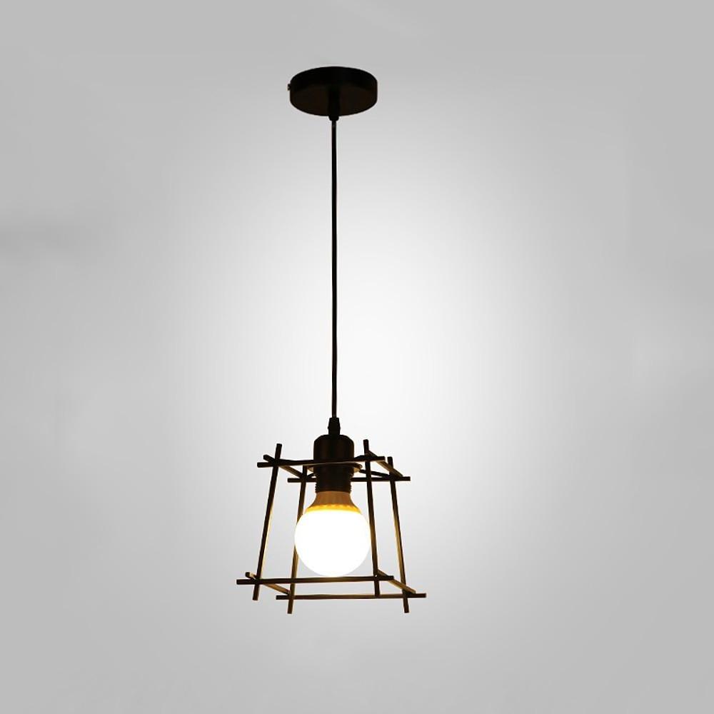 Vintage Metal Wire Lantern Industrial Chandelier