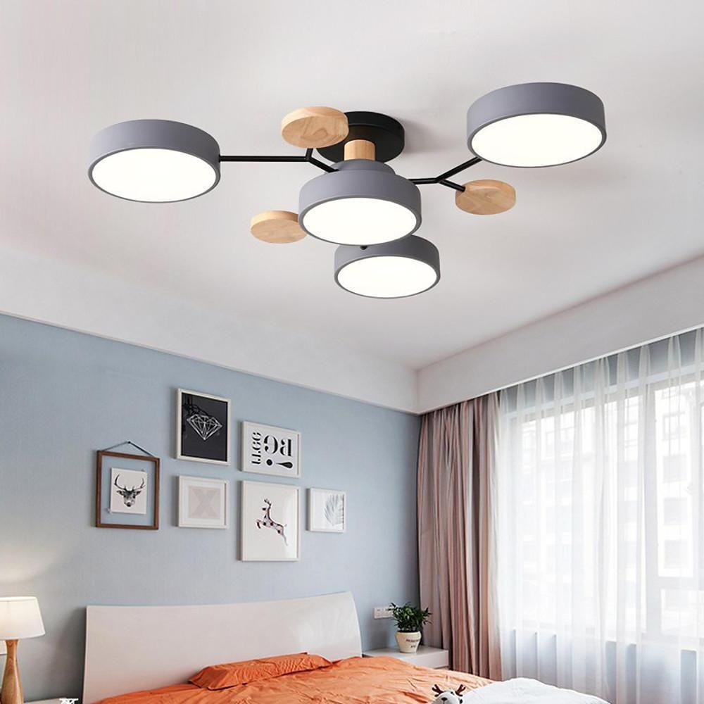 Sputnik – Artistic Metal and Wood Chandelier for Kids Room, Bedroom, and Living Spaces