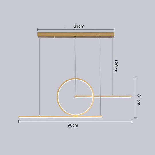 Circle Linear LED Modern Pendant Light for Dining Room
