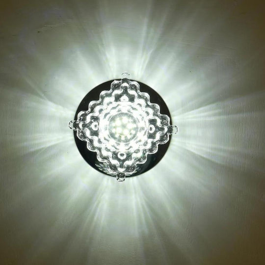 Geometric Crystal Flush Mount Ceiling Light – Modern LED Kitchen Fixture