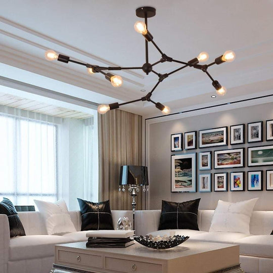 9 Light LED Irregular Design Metal Nordic Chandelier Pendant Light