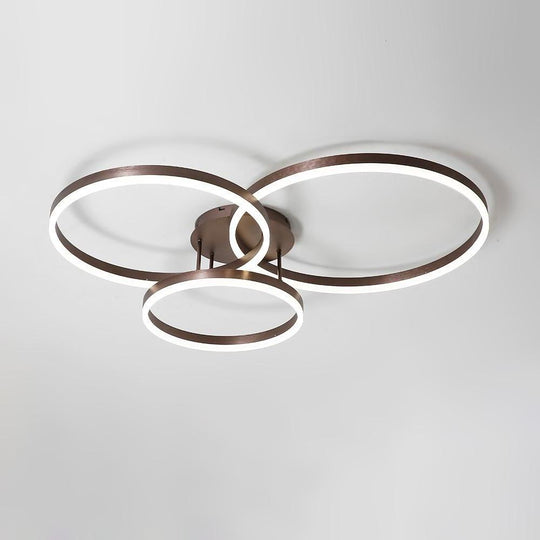 3 Circles Metal Dimmable LED Modern Flush Mount Ceiling Light