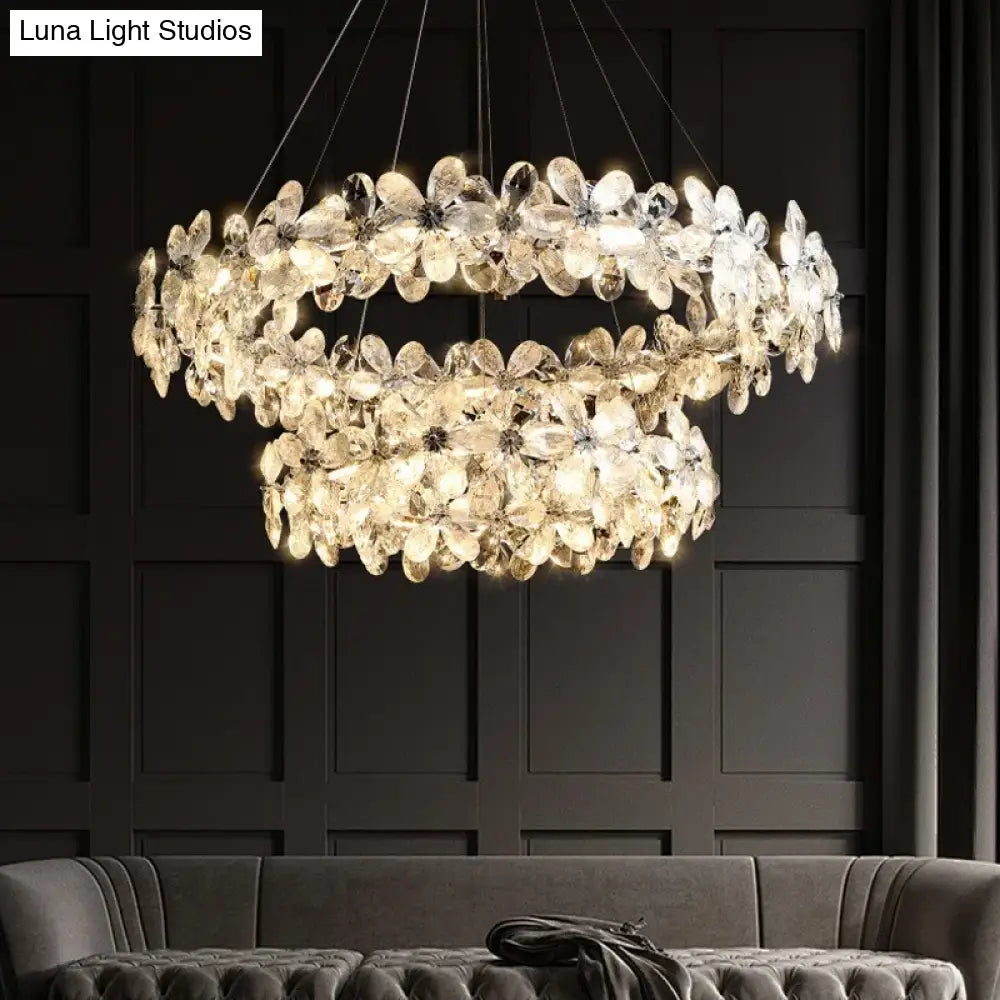 Modern Petal Crystal Chandelier – Luxury Ceiling Lighting